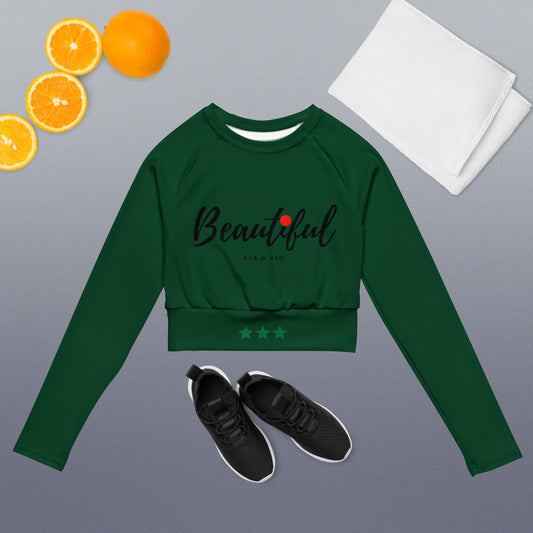 Recycled long-sleeve crop top