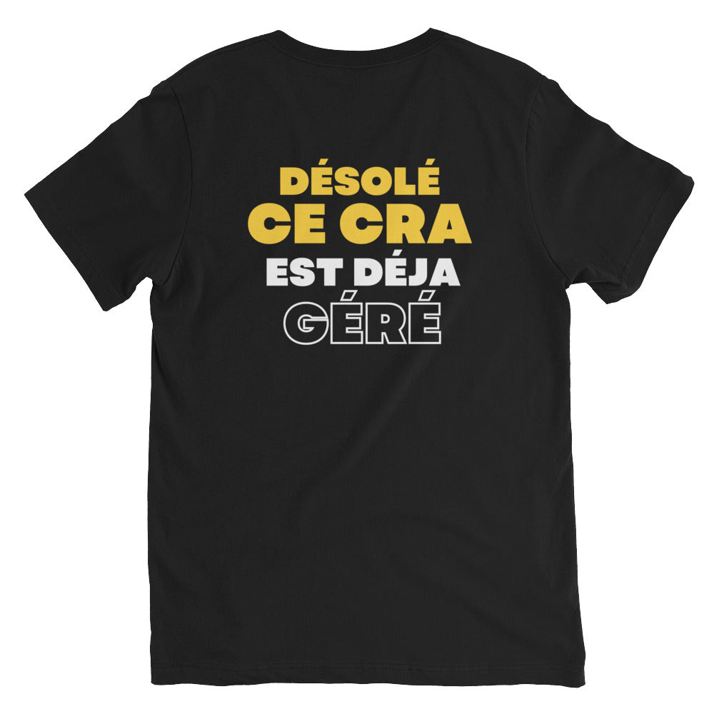 T-shirt unisexe à manches courtes et col en V