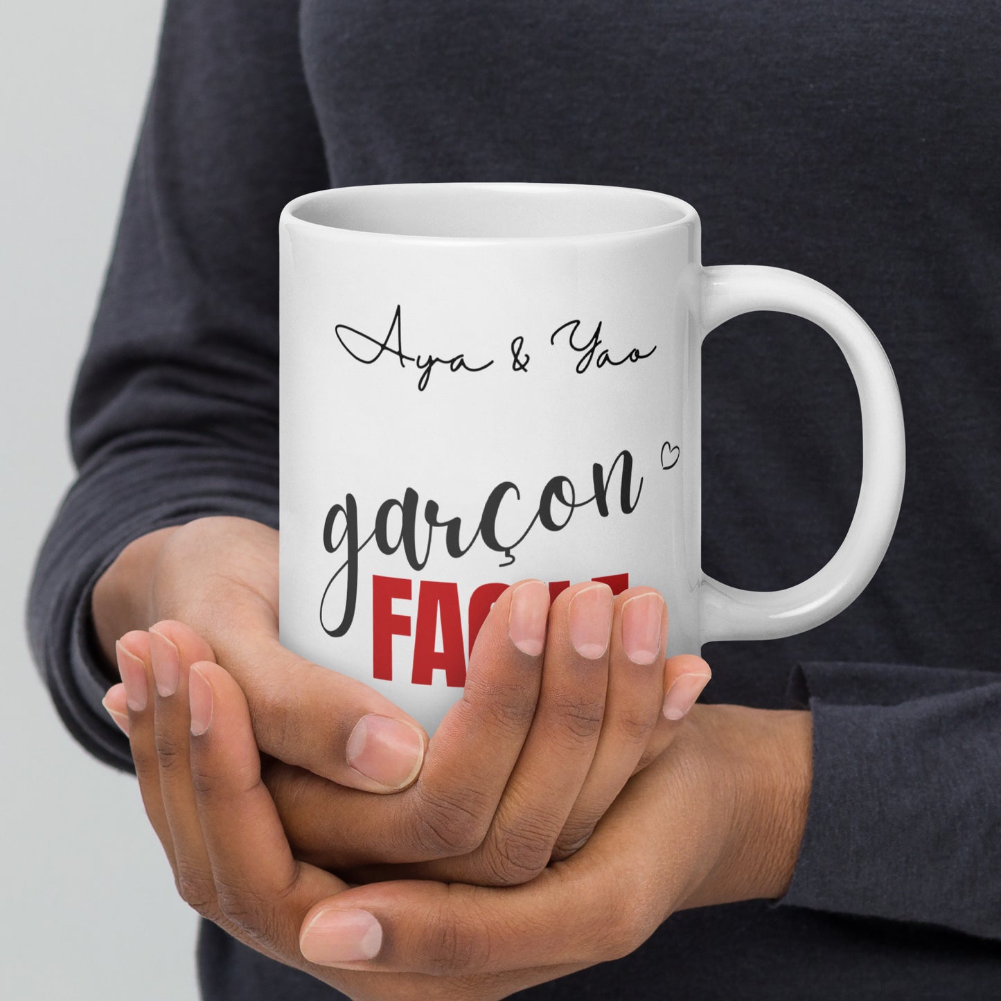 White glossy mug